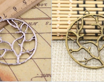 10pcs Branch charms pendant 40mm antique silver/antique bronze ornament accessories jewerly making DIY handmade craft base material