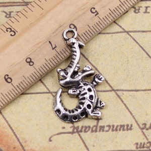 20pcs Crocodile charms pendant 34x18mm antique silver ornament accessories jewelry making DIY handmade craft base material