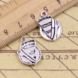 30pcs cakes charms pendant 20x14mm antique silver ornament accessories jewelry making DIY handmade craft base material