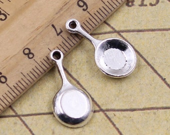 30pcs Frying pan charms pendant 22*11mm antique silver ornament accessories jewelry making DIY handmade craft base material