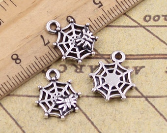 50pcs Spider web charms pendant 17x14mm antique silver ornament accessories jewelry making DIY handmade craft base material