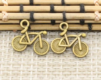 50 pendenti con ciondoli per bici 15x13mm Bronzo antico ornamento per bicicletta accessori creazione di gioielli materiale di base artigianale fatto a mano fai-da-te