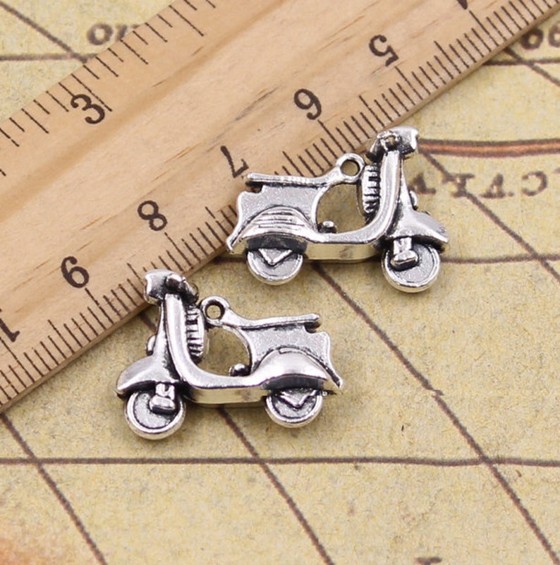 10pcs Motorbike, electric vehicle charms pendant 13x23mm antique silver ornament accessories jewelry making DIY handmade craft base material Antique silver