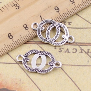 40pcs Infinite link charms pendant 24x13mm antique silver ornament accessories jewelry making DIY handmade craft base material