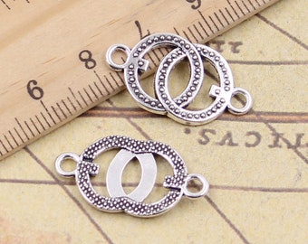 40 Stück Infinite Link Charms Anhänger 24x13mm antik silber Ornament Zubehör Schmuckherstellung DIY Handarbeit Basismaterial