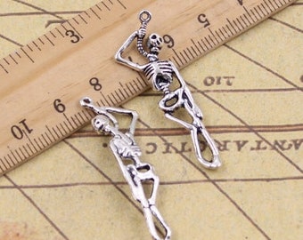 20pcs Skullman charms pendant 42x8mm antique silver ornament accessories jewelry making DIY handmade craft base material