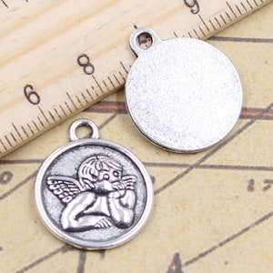 20pcs Angel Cupid tag charms pendant 22x19mm antique silver ornament accessories jewelry making DIY handmade craft base material