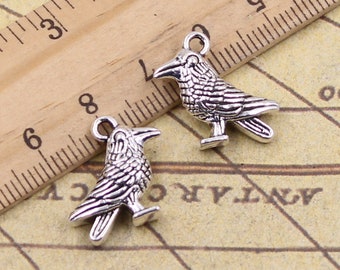 20 Stück Vögel Charms Anhänger 17x17mm antikes Silber Schmuck Zubehör Schmuckherstellung DIY Handarbeit Basismaterial