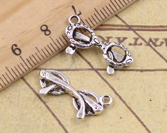 30pcs Sunglasses charms pendant 21x10mm antique silver ornament accessories jewelry making DIY handmade craft base material