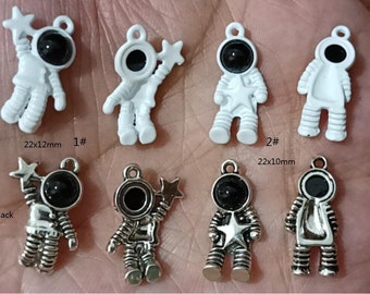 10pcs Astronaut charms pendant 22x12mm/22x10mm Antique silver/white ornament accessories jewelry making DIY handmade craft base material