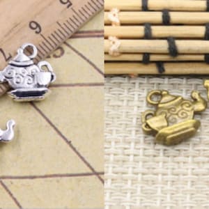 40pcs Teapot charms pendant 13x15mm antique silver/antique bronze ornament accessories jewelry making DIY handmade craft base material
