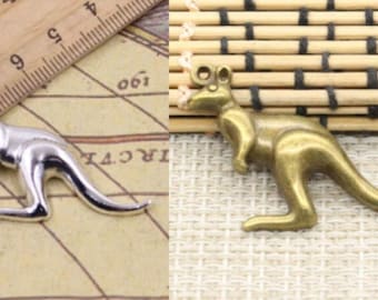 10 Stück Känguru Charms Anhänger 47x31mm Antik Silber/Antik Bronze Ornament Zubehör Schmuckherstellung DIY handgemachtes Handwerk Basismaterial