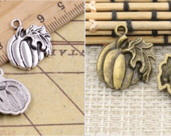 20pcs Pumpkin charms pendant 21x18mm antique bronze/antique silver ornament accessories jewelry making DIY handmade craft base material
