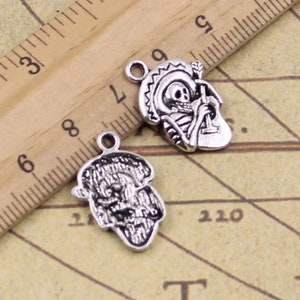 30pcs Skull playing guitar charms pendant 22x15mm Antique silver / Antique bronze ornament accessories jewelry making DIY craft material image 3