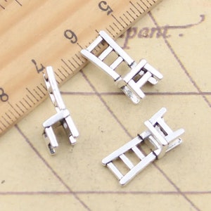 20pcs 3D Small Chair charms Stool pendant 18x7x7mm antique silver ornament accessories jewelry making DIY handmade craft base material
