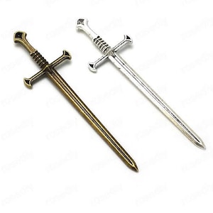 10pcs Sword charms 88x25mm Antique silver/Antique bronze ornament accessories jewelry making DIY handmade craft base material image 1