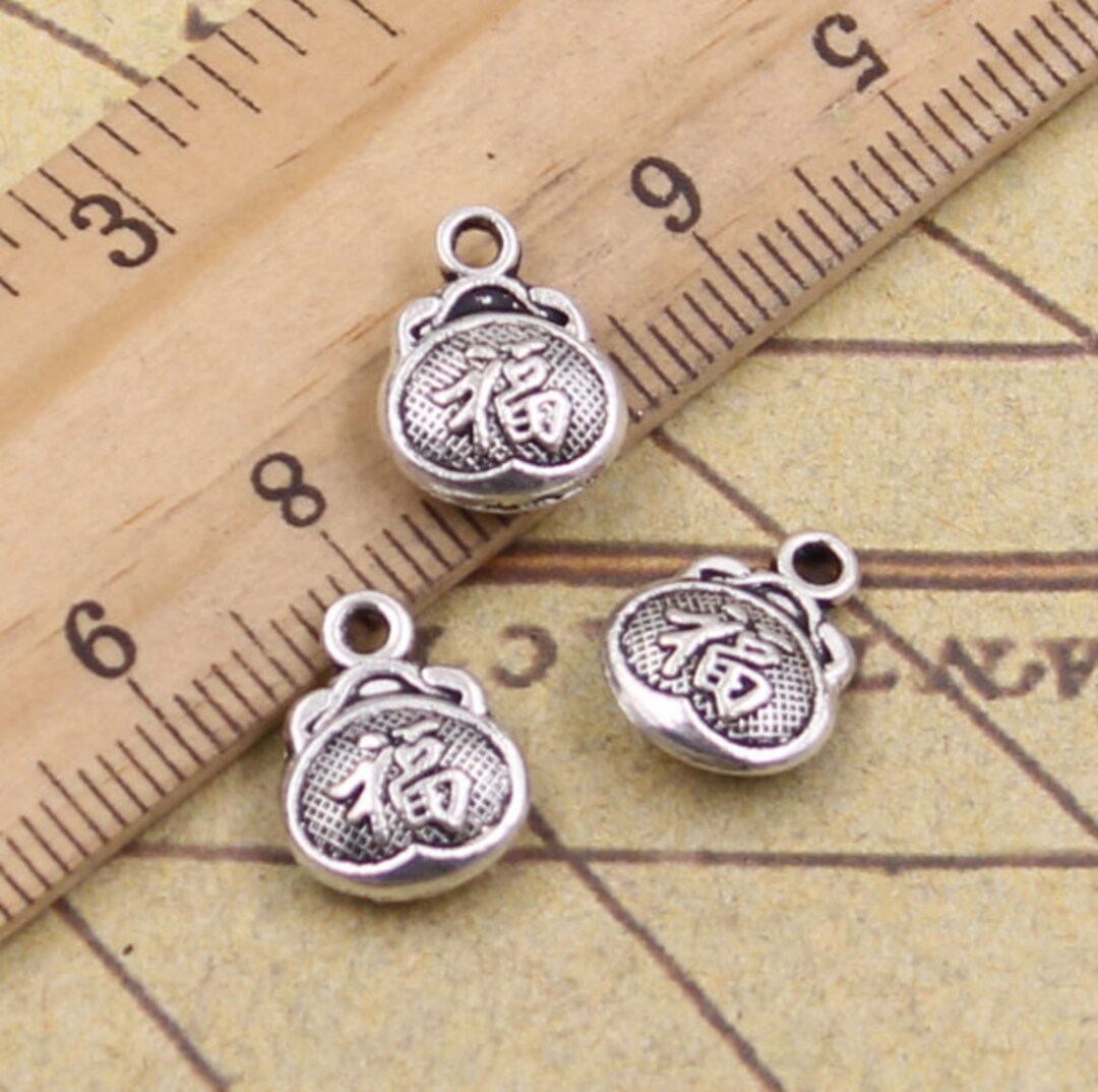 アクセサリー Lucky Bag Charm 40pcs Lucky Bag Charms Pendant 13x10mm Antique Silver