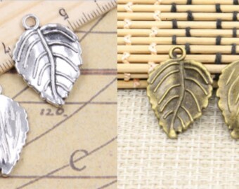 10pcs Leaf charms pendant  29x20mm Antique silver/Antique bronze jewelry accessories jewelry making DIY handmade craft base material