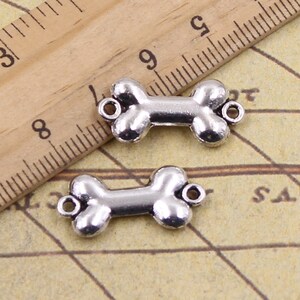 20pcs Bone link charms 22x10mm antique silver ornament accessories jewelry making DIY handmade craft base material
