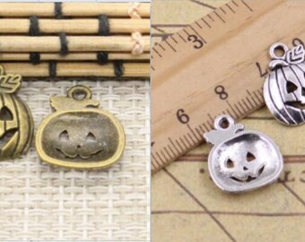 30pcs Pumpkin charms pendant 18x15mm antique bronze/antique silver ornament accessories jewelry making DIY handmade craft base material