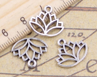 100pcs Flower Crown charms pendant 15x17mm antique silver ornament accessories jewelry making DIY handmade craft base material