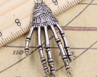 10pcs Skeleton Hand charms pendant 39x20mm antique silver ornament accessories jewelry making DIY handmade craft base material