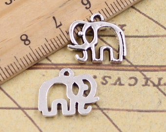 50pcs Elephants charms pendant 14x16mm antique silver ornament accessories jewelry making DIY handmade craft material