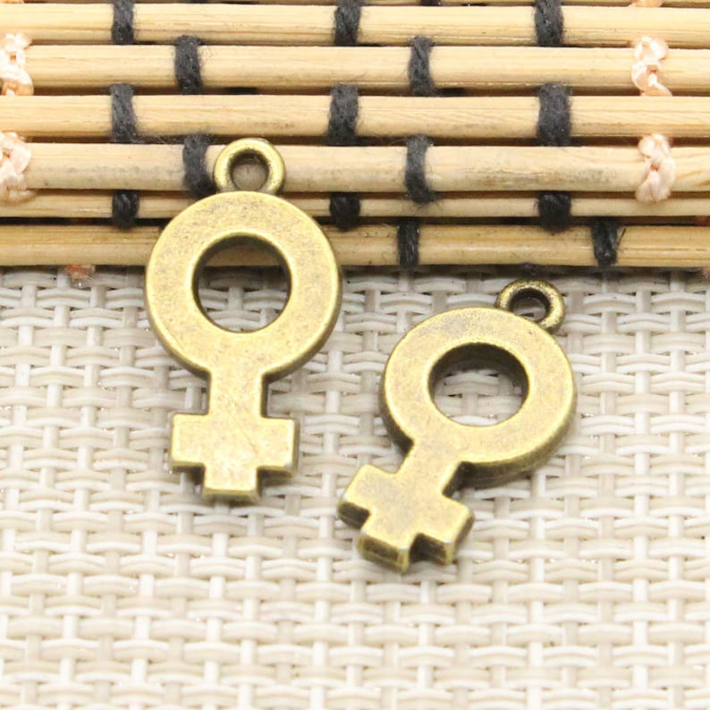 20pcs Female symbol charms pendant 22mm Antique bronze ornament accessories jewelry making DIY handmade craft base material