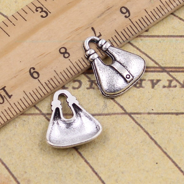 50pcs Handbag charms pendant 18x15mm antique silver ornament accessories jewelry making DIY handmade craft base material