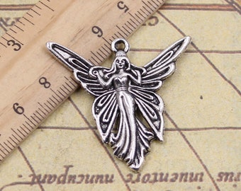 10pcs Angel charms pendant 38X37mm antique silver ornament accessories jewelry making DIY handmade craft base material