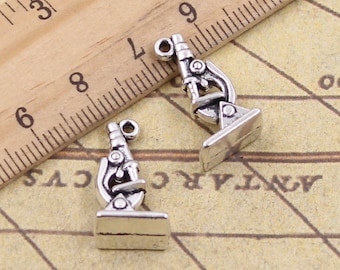 20 pièces Microscopes pendentif breloques 21*11*8mm antique argent bijoux accessoires fabrication de bijoux bricolage fait main artisanat