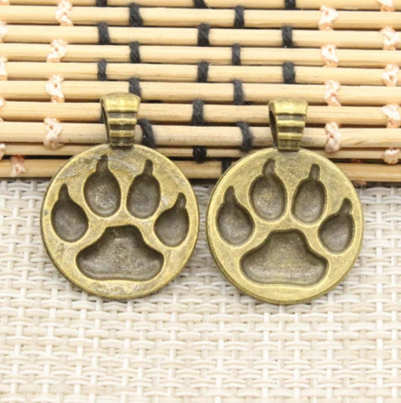 10pcs Bear's paw charms pendant 21mm antique silver/antique bronze ornament accessories jewelry making DIY handmade craft base material image 5
