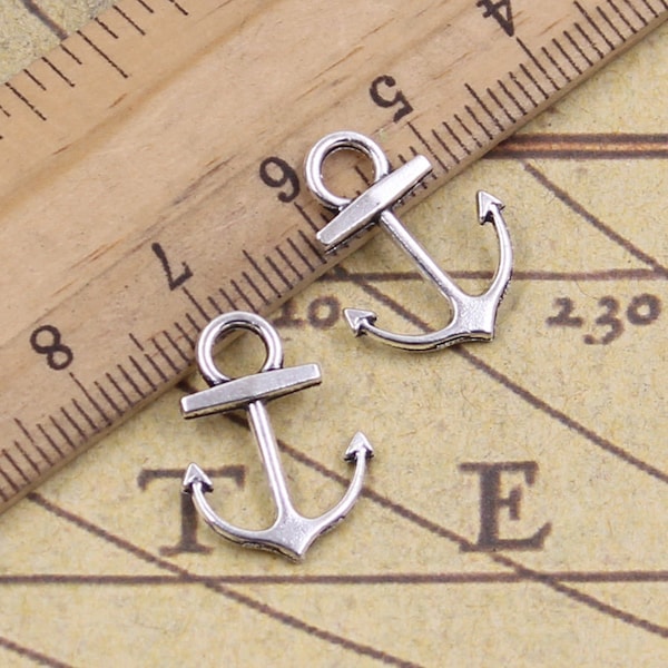 50PCS Anchor charms pendant 19x15mm antique silver jewelry accessories jewelry making DIY handmade craft base material