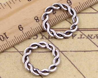 30 Stück Webring-Charms 20 mm Antiksilber Ornament Zubehör Schmuckherstellung DIY handgemachtes Handwerk Basismaterial