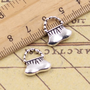 30pcs Handbag charms pendant 14x14mm antique silver ornament accessories jewelry making DIY handmade craft base material