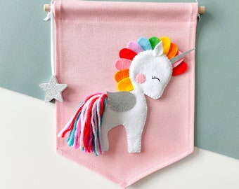 New**Rainbow bright unicorn banner - available in 2 different sizes