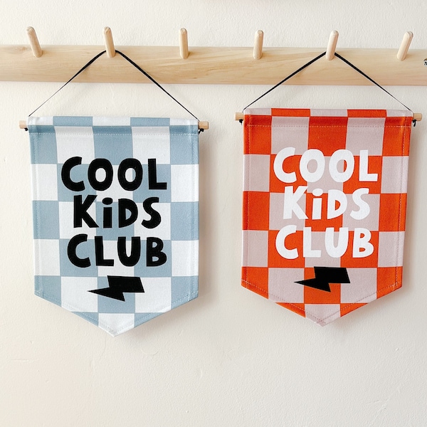 Cool kids Club checkered banner (Choose colour and size option)