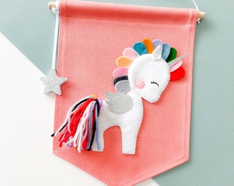 Colour mix unicorn banner,*New (available in 2 sizes)