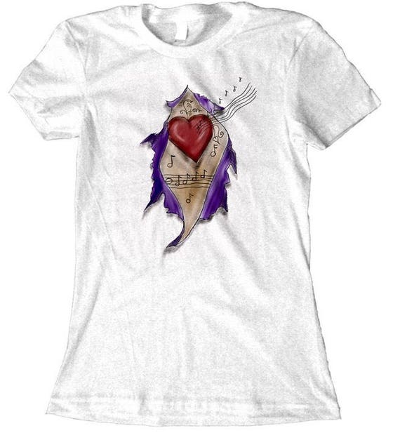 red and purple graphic tee