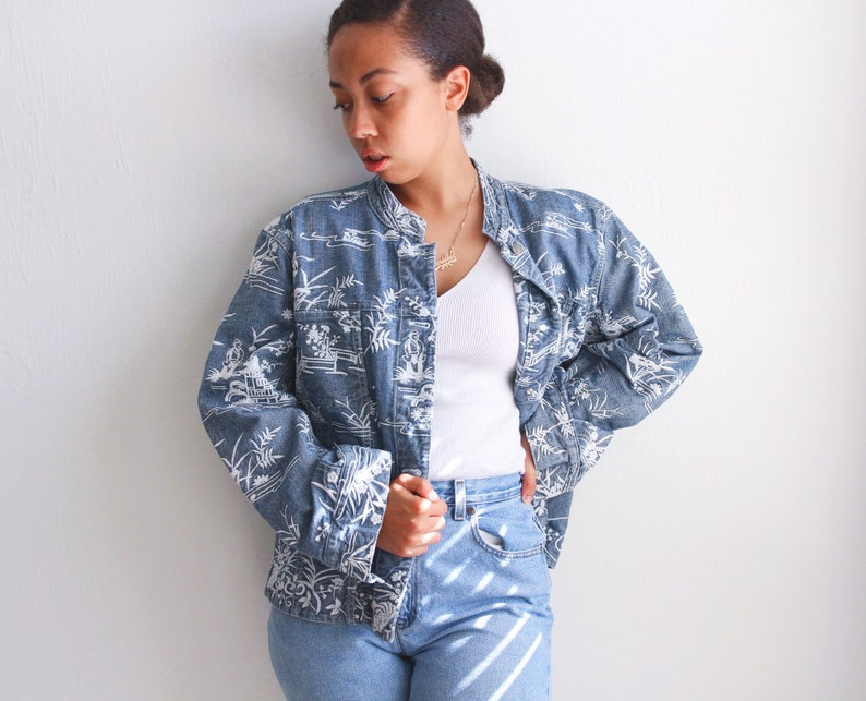 white embroidered denim jacket