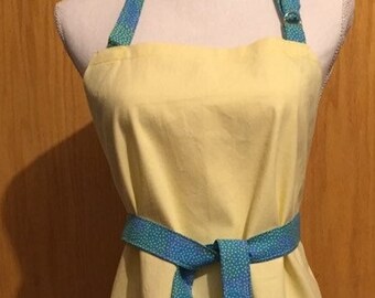 Yellow full apron  Retro fashion   BBQ bakers chefs apron handmade gift