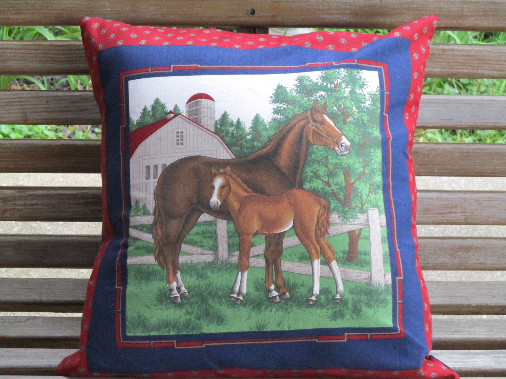 Horse Pillow Cover Foal Pillow Sham Equestrian Decor Western Etsy