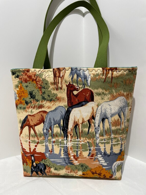 Horse shoulder tote bag purse Equestrian tote bag Western tote bag fashionable handmade gift