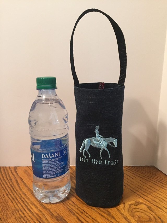 Horse water bottle holder trail saddle bag carrier horse beverage bag Equestrian gift Western cowboy bag handmade
