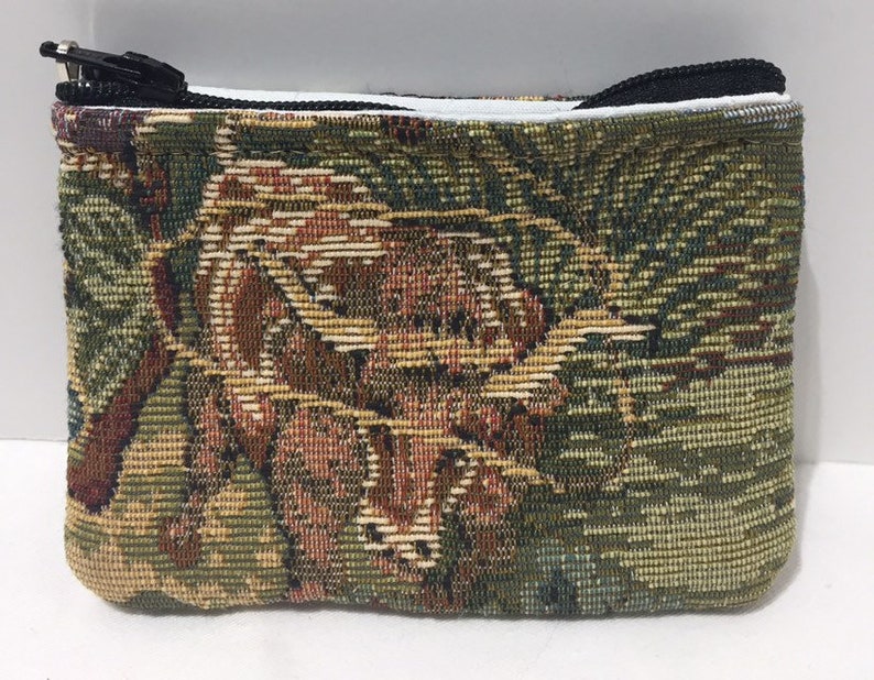Western horse cowboy longhorn steer tapestry zipper top pouch /& coin purse gift set handmade mens