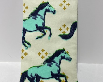 Eyeglasses case Equestrian soft padded sunglasses case handmade gift