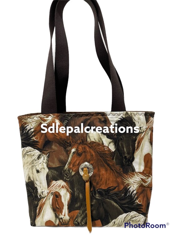 Horse Shoulder Bag Equestrian Purse Cowgirl Tote Bag Paint Etsy