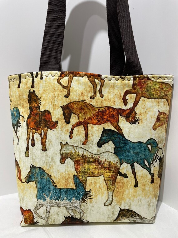 COWGIRL Quilt Style Handbag Purse Western Equestrian HORSES 