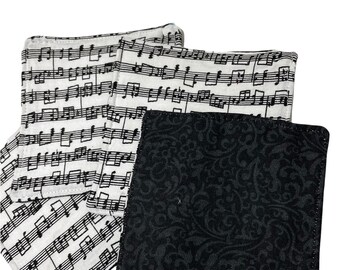 Amazthing Porcelain 4 pcs Music Style Drink Coaster Set Black Amazthing Porcelain 4 pcs Music Style Drink Coaster Set Black