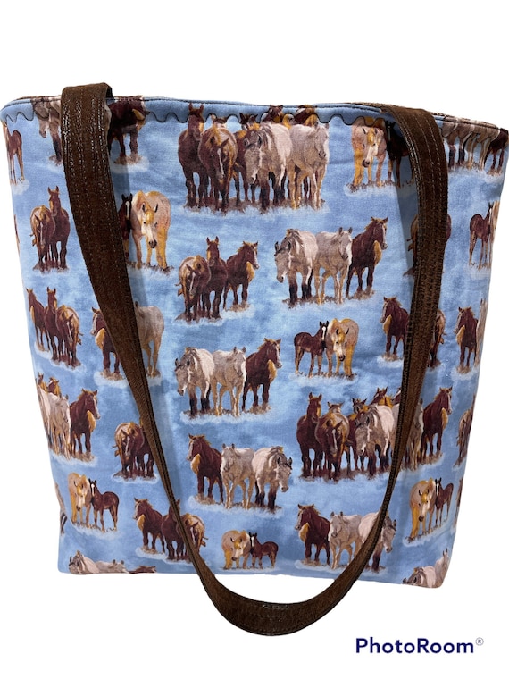 Horse shoulder Tote Bag: Western Cowgirl Purse, Equestrian handmade